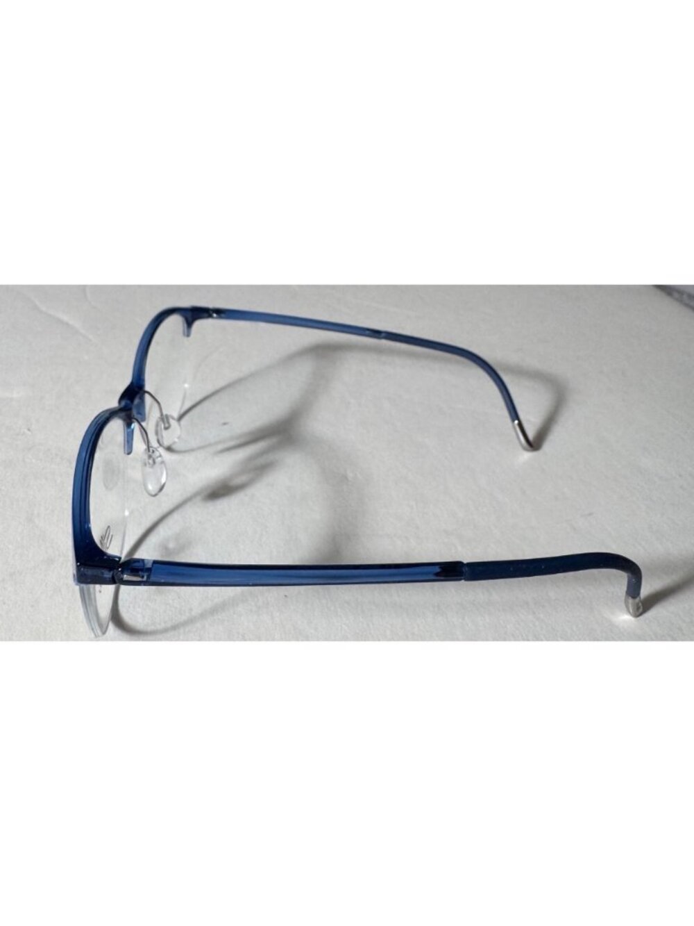 Silhouette SPX 1586 51-16 Womens Blue Half-Rim Eyeglasses Lightweight Frame - Picture 3 of 12